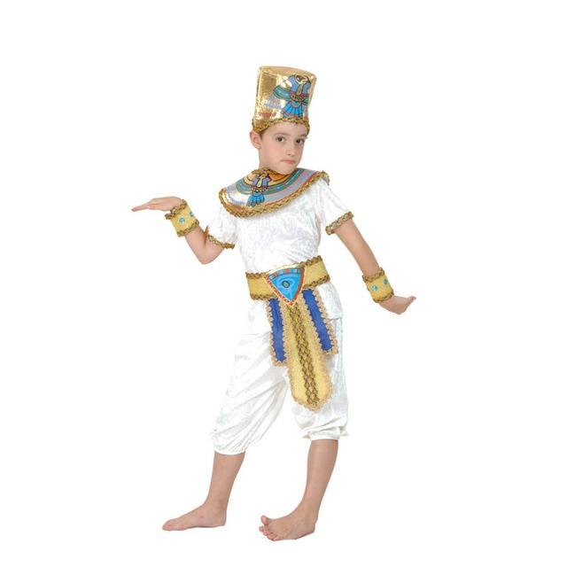Halloween Costumes Boy Girl Ancient Egypt Egyptian Pharaoh Cleopatra Prince Princess Costume for Children Kids Cosplay