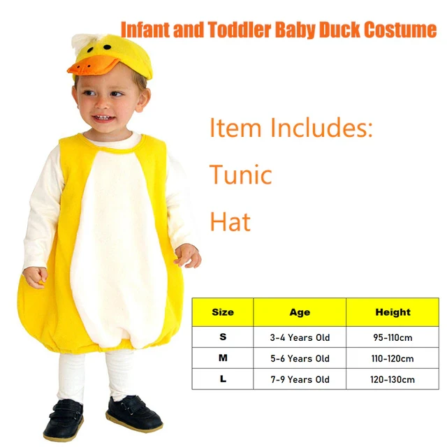 Toddler Baby Duck Costume Halloween Costume For Kids Yellow Little Curt Infant Duck Cosplay For Purim Party Outfit