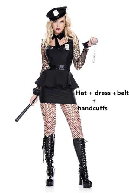 Halloween Adult Game Uniform 2022Cosplay Policewoman Party Black Dress Carnival Party Sexy Short Skirt Police Uniform