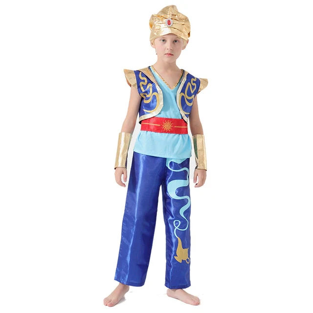Anime Aladdin Cosplay Costumes Full Set Outfits Uniform for Boys Men Kids Role Play Halloween Carnival Suit Children