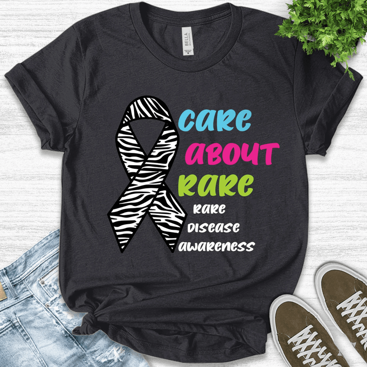 Rare Disease Shirt, Rare Disease Ribbon, Awareness, Zebra Awareness, Rare Disease Warrior, Rare Disease Support, Care About Rare B-13012329