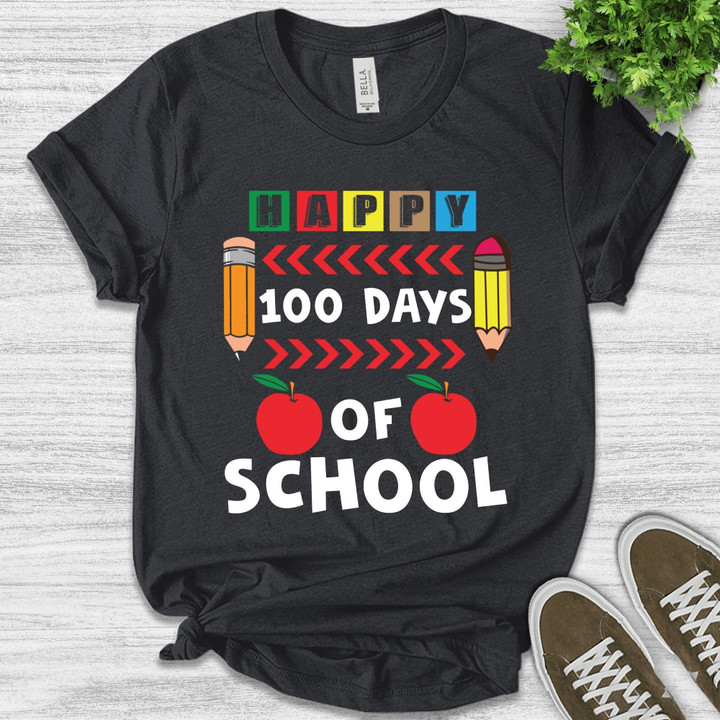 100 Days of School Celebration Student Back to School Gift For Teacher Printed Tshirt