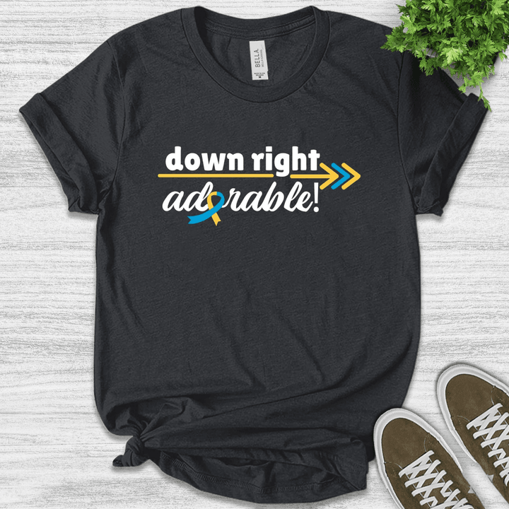 Cute Down Syndrome Shirt, Down Right Shirts, Down Syndrome Awareness Gift, T21 Down Syndrome TShirt, 3 21 Shirt,Down Syndrome Mom B-09012301