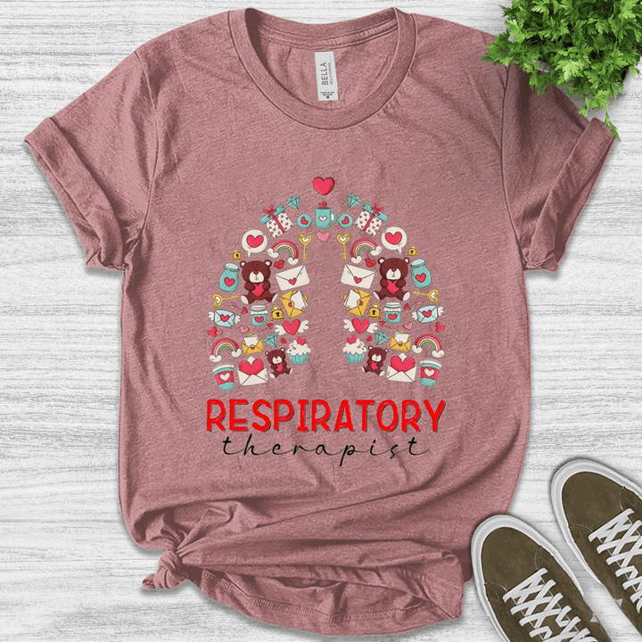 Valentine Respiratory Therapist Shirt, Love Respiratory Therapy Shirt, Pulmonologist Shirt,Valentine Day RT Shirt,Nurse Valentine B-06012312