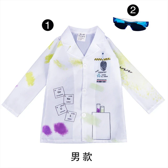 Kids Cosplay Costumes Mad Scientist Professional Costume Laboratory Overalls New Kindergarten Stage Performance Clothing 2022
