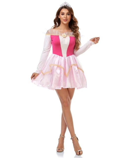 Adult Womens Sweet Aurora Princess Costume Halloween Cosplay Fancy Dress