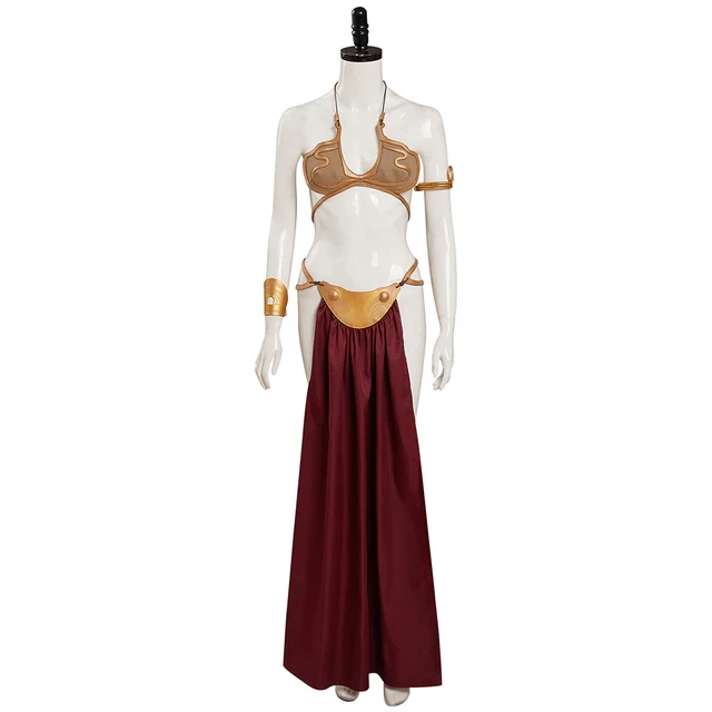 Return Of The Jedi Cosplay Costume Princess Leia Slave Uniform Suit Women Sexy Golden Bikini Set For Halloween Carnival Party