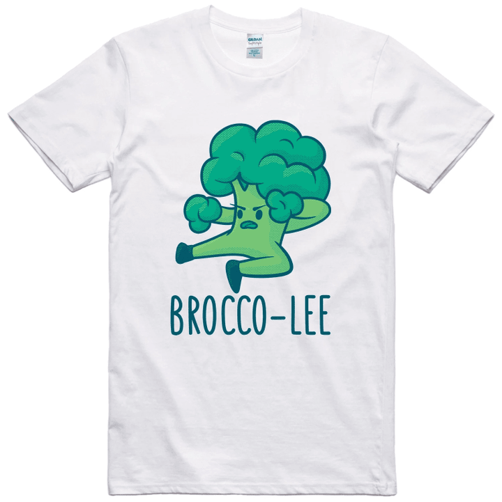Vegan Vegetarian Funny T Shirt Broccoli Print Regular Fit 100% Cotton Tee