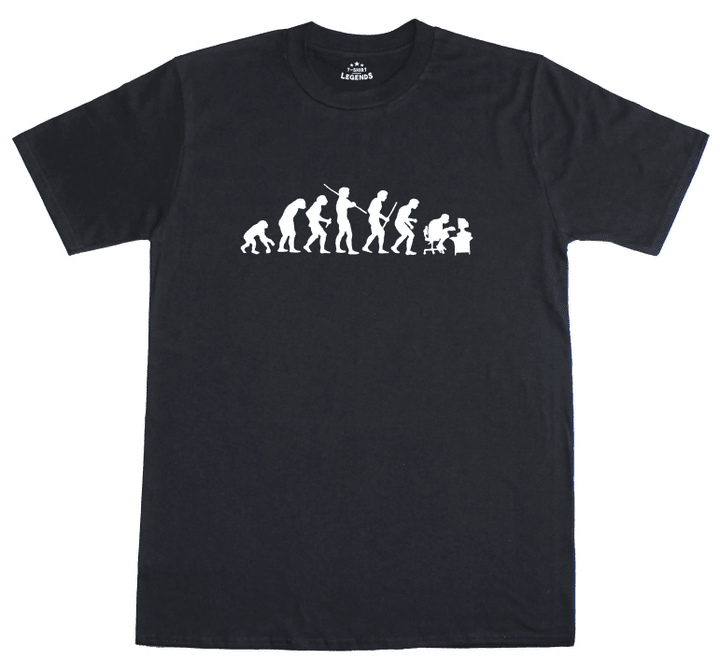 Evolution Of Man To Computer Gamer Geeky Funny Mens Loose Fit Cotton T-Shirt