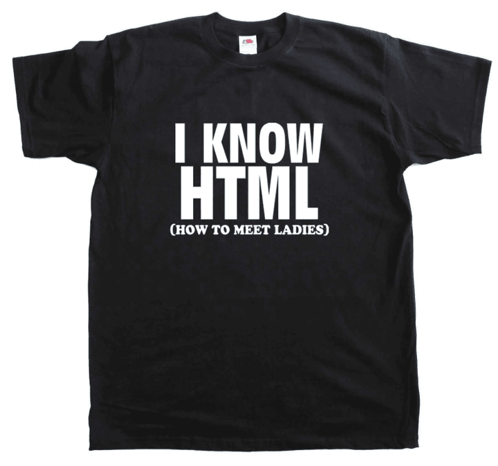 I Know HTML Funny Mens Web Coder Internet Loose Fit Cotton T-Shirt