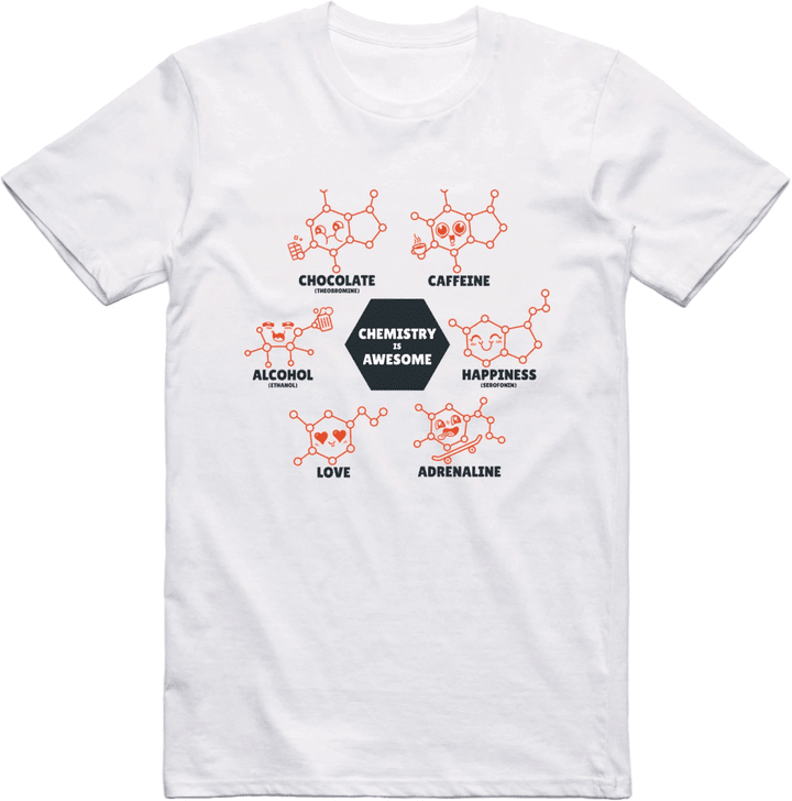 Science Mens T-Shirt Chemistry Molecule Design Regular Fit 100% Cotton Tee