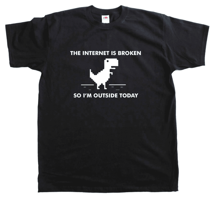 The Internet Is Broken Funny Geek Mens Loose Fit Cotton T-Shirt