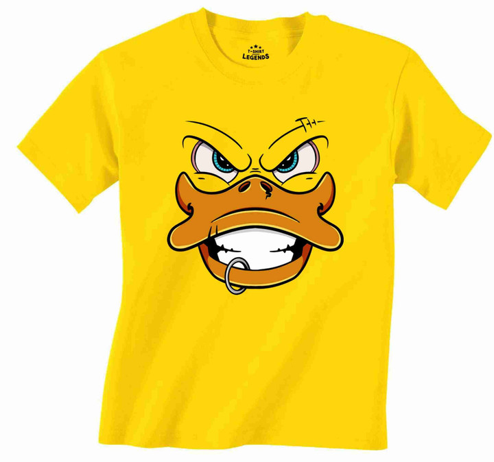 Rubber Duck Punk Grunge Metal Style Design 100% Cotton Men Yellow T Shirt