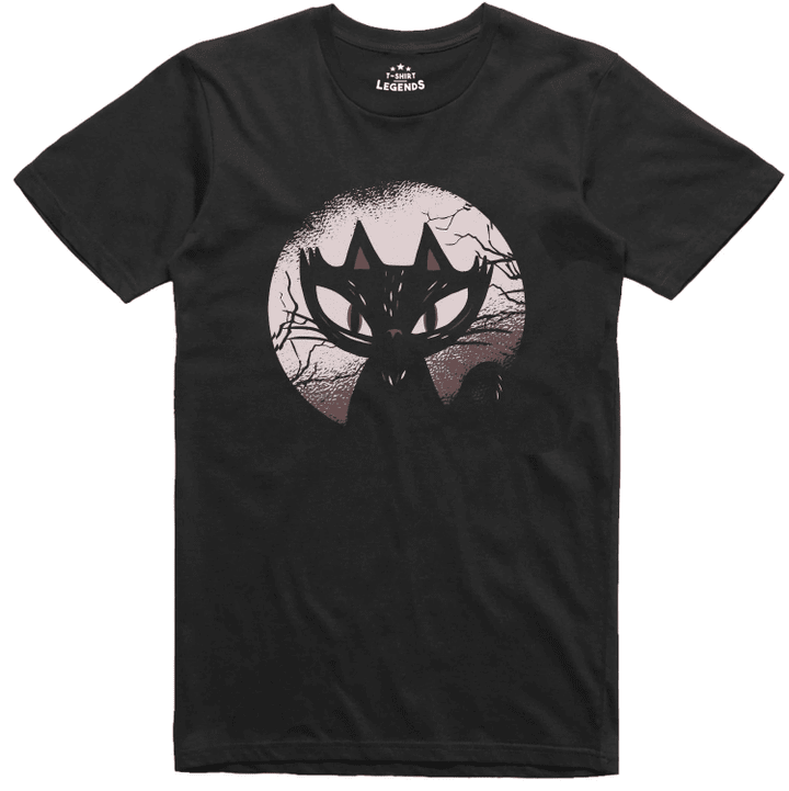 Spooky Cat Regular Fit 100% Cotton Funny T Shirt