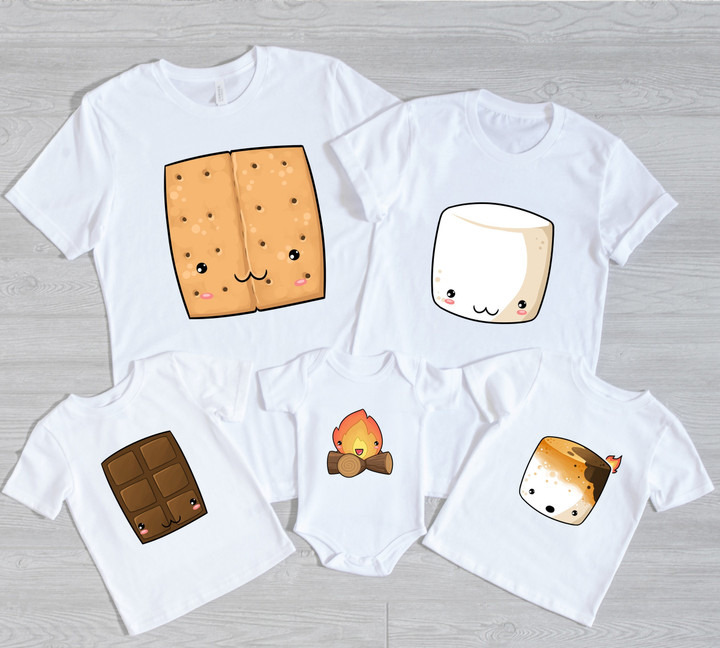 Group S'mores Halloween Costume Shirt | Coordinating Family and Friend Smores Group Shirts | Matching S'more costume t-shirts for groups