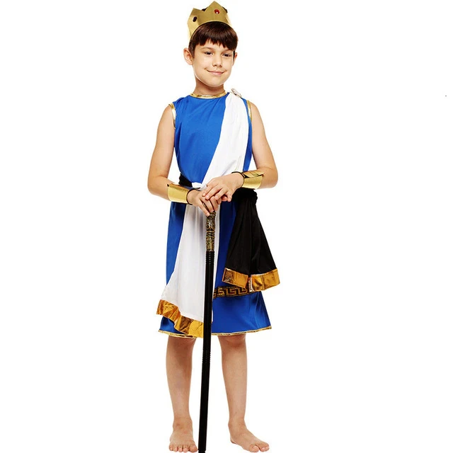 Carnival party halloween costumes for the little boy king god of zeus costume child fantasy cosplay clothes dress together