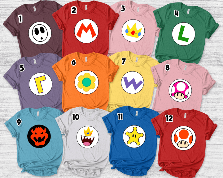 Super Mario Shirt, Super Mario Family Shirt, Mario And Friends Party Matching Shirt, Mario Group Birthday Shirts, Mario Costume B-16072207