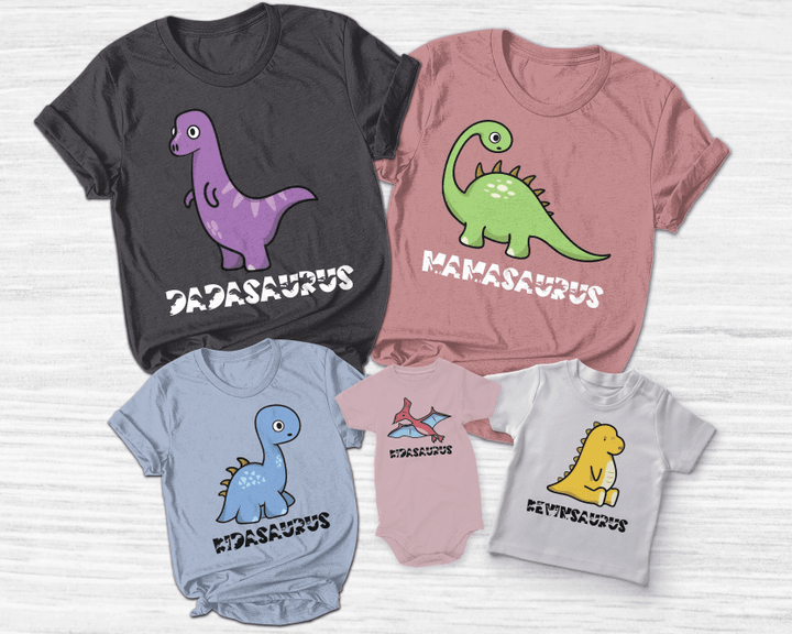 Mamasaurus Shirt, Papasaurus, Kidasaurus, Babysaurus, NameSaurus, Custom Dinosaur Matching Shirt, Dinosaur Family Shirt B-18052240