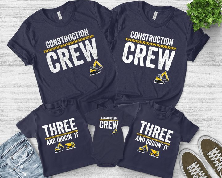 Custom Family Birthday Shirts,Funny Birthday Squad Shirt,Construction Crew Shirts,Birthday Boy Shirts,Birthday Shirts for Kids B-28022314
