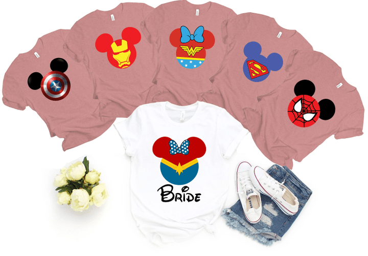 Avengers Bachelorette Shirts, Disney Ears Bride Party Shirt, Bridesmaid Tank Tops, Super Hero Shirt, Bridal Shirts, Disney Bride Squad Shirt