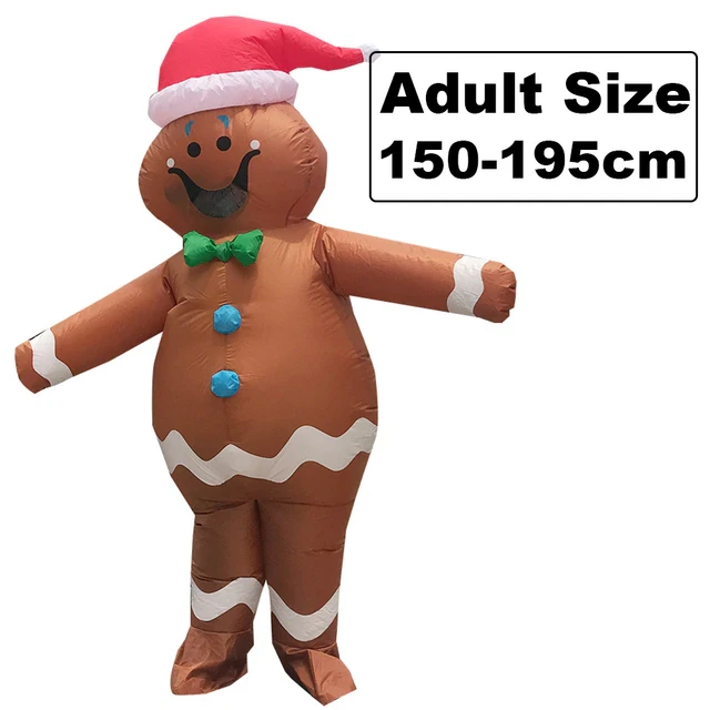 Gingerbread Man Cosplay Inflatable Costume Movie Cartoon Biscuit Role Play Carnival Adult Christmas Halloween Cosplay Dress