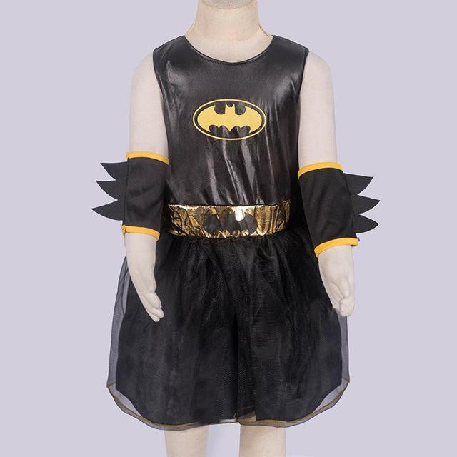 Girl Halloween Costume Hero Movie Batgirls Cosplay Costumes Black Super Girl Bat Dress Mask Cloak For Carnival Party Fantasia