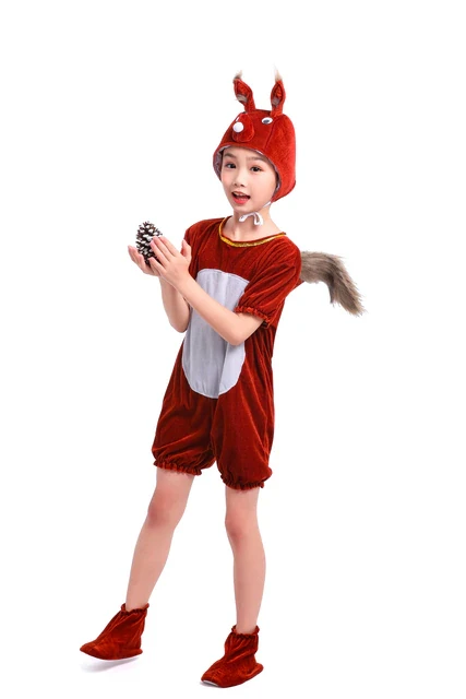 Unisex Brown Squirrel Costume Kids Girls Funny Halloween Costume Cute Animal Clothing School Dance Clothes