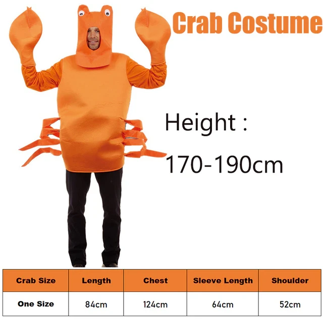 Shrimp Unisex Costume Unisex Crab Costume Adult Lobster Man Cosplay Halloween Sea Food Costume 2022 New Arrival