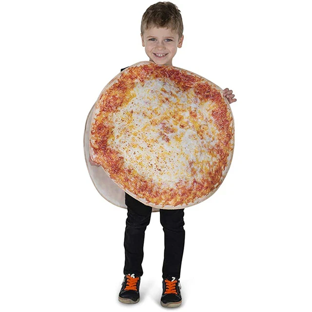 Unisex America Pizza Pie Dress Up For Kids Halloween Fancy Outfit Ketchup Pizza Slice Costume Child