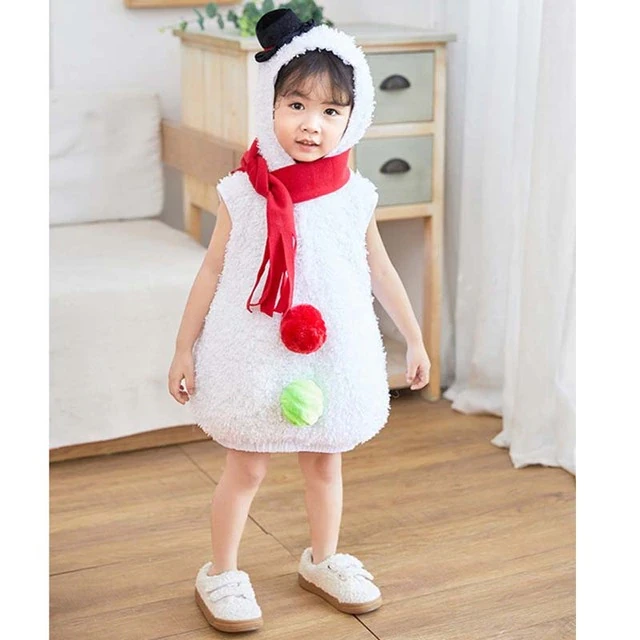 Halloween Christmas Kids Cosplay Snowman Costume Childern Dress Up Cute Snow Baby Girl Boy Fancy New Year Carnival Party Dress