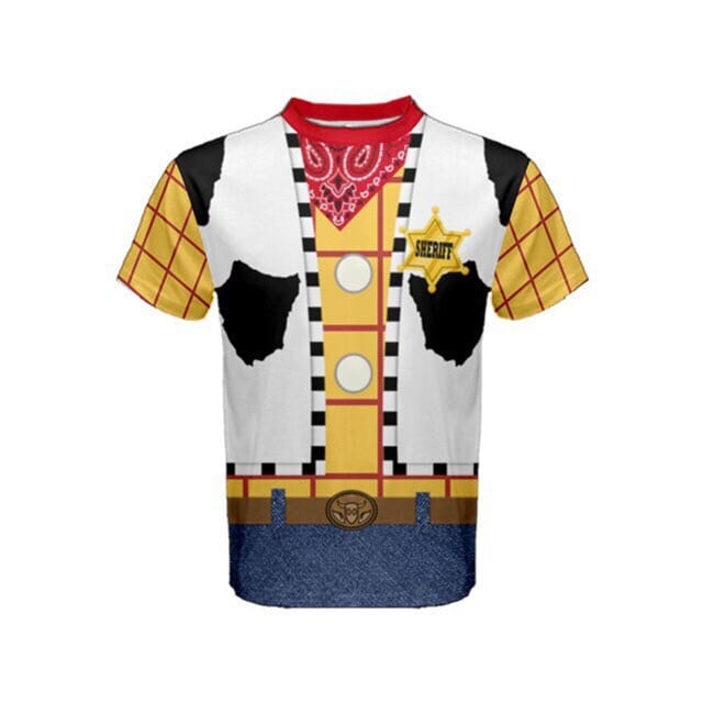 Toy story Woody Tshirt with belt - Adult Woody Costume - toy story - Birthday Costume - Halloween - Toy Story Costume - adult costume