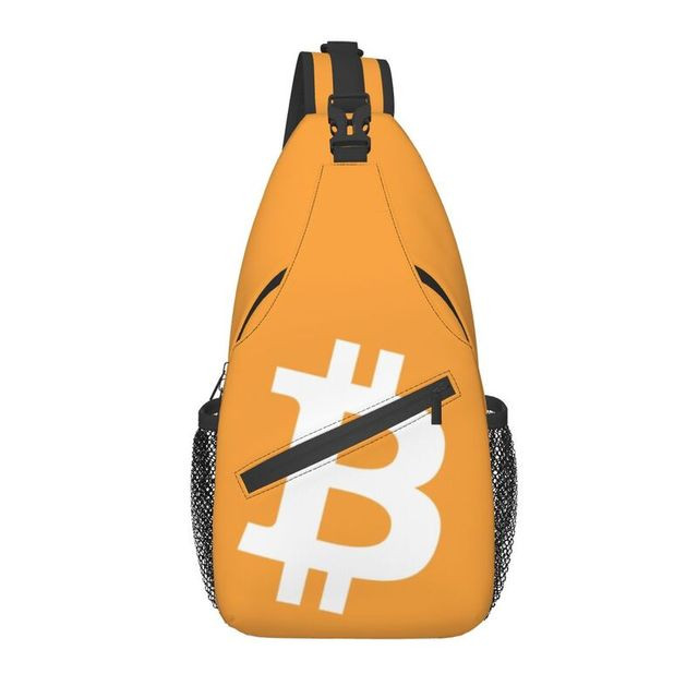 Fashion Bitcoin Crossbody Sling Backpack Men BTC Cryptocurrency Shoulder Chest Bags for Traveling
