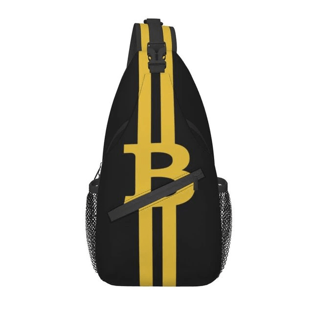 Bitcoin CPU Circuit Board Sling Chest Bag Cryptocurrency Blockchain Shoulder Crossbody Backpack for Men Travel Hiking Daypack