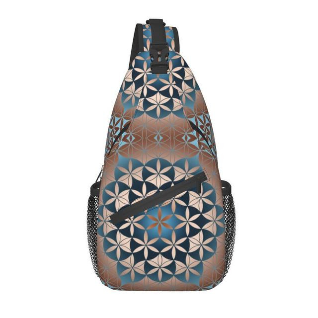 Flower Of Life Mandala Pattern Sling Chest Bag custom cosplay Sacred Geometry Shoulder Crossbody Backpack for Men Traveling Daypack