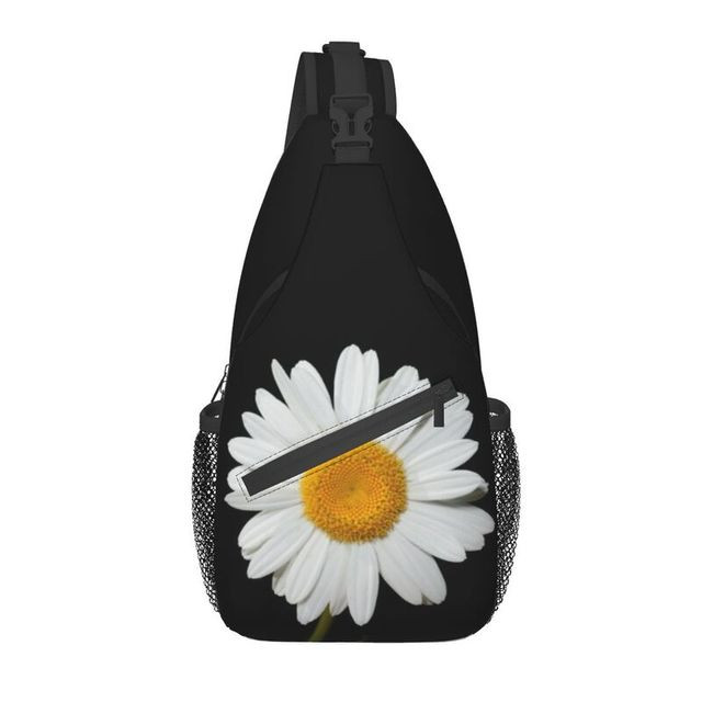 Personalized Daisy Flower Sling Bag Men Cool Shoulder Chest Crossbody Backpack Travel Hiking Daypack