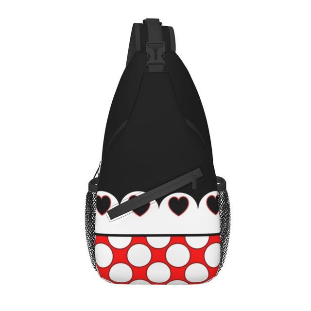 Mouse Miss Minnie Sling Crossbody Backpack Men Custom Cosplay Cartoon Shoulder Chest Bag for Cycling Camping Daypack