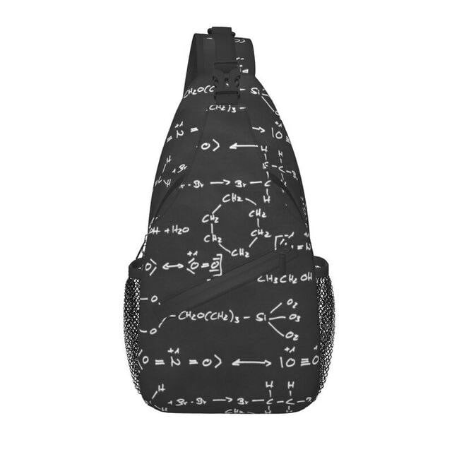 Chemical Science Formula Writing Sling Bag Men Chemistry Lab Tech Shoulder Crossbody Chest Backpack Travel Hiking Daypack