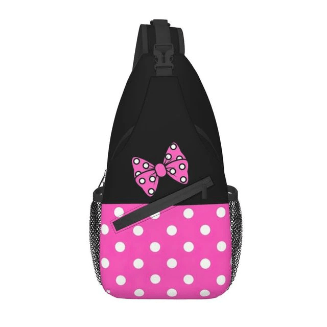 Cool The Mickey Minnie Look Sling Bag for Cycling Camping Men Anime Mouse Mickey Crossbody Chest Backpack Shoulder Daypack