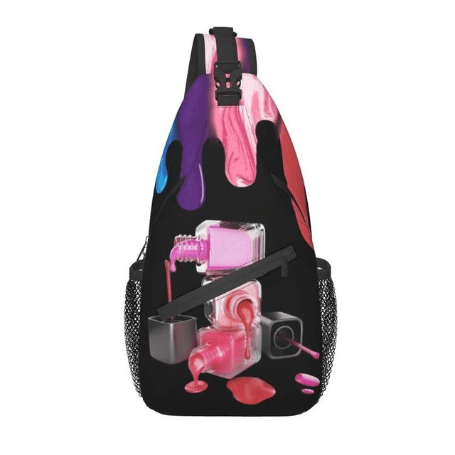 Nail Artist Gift Crossbody Sling Backpack Men Manicurist Nail Polish Shoulder Chest Bag for Camping Biking