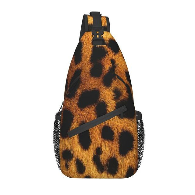 custom cosplay Leopard Spot Pattern Sling Bags Men Cool Animal Fur Texture Shoulder Chest Crossbody Backpack Traveling Daypack