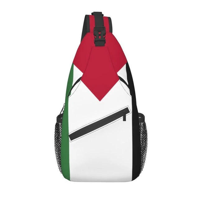 Palestine Flag Sling Chest Crossbody Bag Men Casual Palestinian Patriotic Shoulder Backpack for Hiking