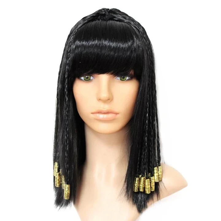 Black Cleopatra Hair Decoration Ancient Egypt Hair Costume Accessories Halloween Hair for Women Vintage Hair Queen Cosplay