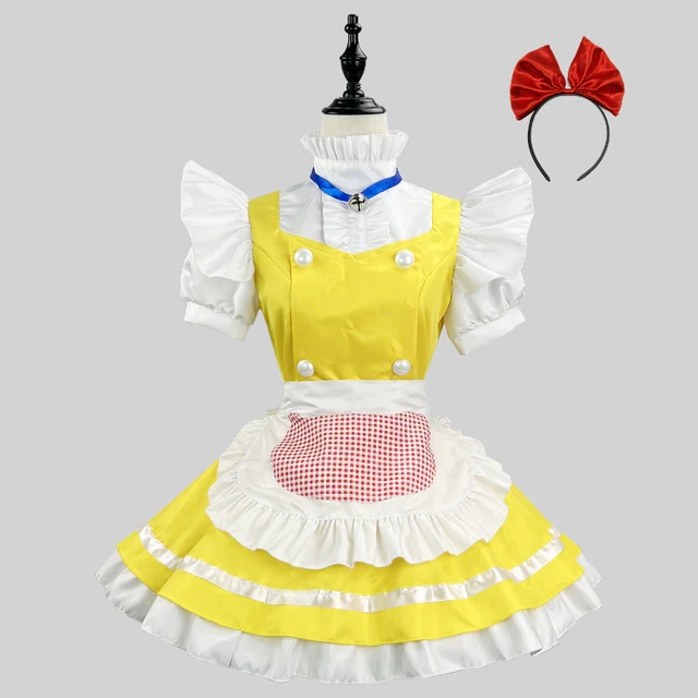 Lolita Halloween Animation Show Party Dress Coffee Waitress Sissy Uniform 5XLPlus Size Japanese Anime Maid Cosplay Costume Soft