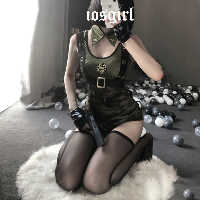 Hot Police Cos Uniform Cool Girl Army Soldier Costume Policewoman Sexy Lingerie Bodysuit Halloween Party Military Instructors