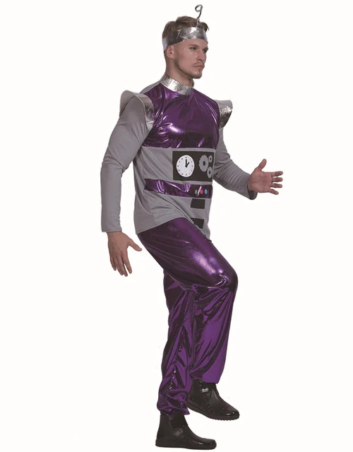 Children's Adult Purple Alien Cosplay Home Robot Uniforms Halloween Costumes For Women Family Stage Costumes