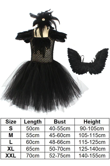 Black Swan Cosplay Girls Gothic Costume Kids Evil Roleplay Fantasia Tutu Dresses Child Halloween Carnival Cloth Fancy Dress Up