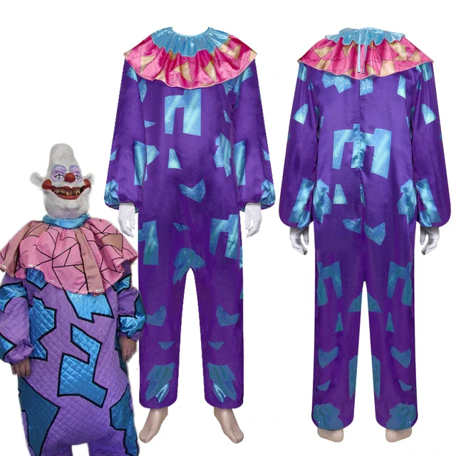 Jumbo Cosplay Men Clown Costume Movie Killer Klowns From Outer Space Fantasia Adult Halloween Carnival Cloth For Disguise Male