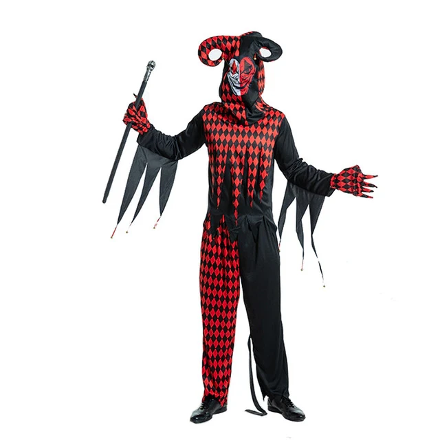 Clown Plays Costume Halloween Cosplay Costume Adult Man Devil Clown Garment Festival Party Mascot Clothes Suit Anime