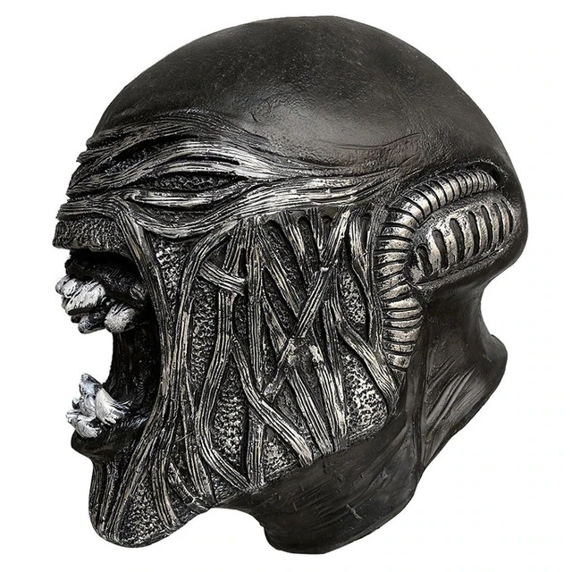 Horror Xenomorph Headwear Mask Movie Alien Male Cosplay Costume Accessories Men Scary Helmet For Halloween Carnival Role Play