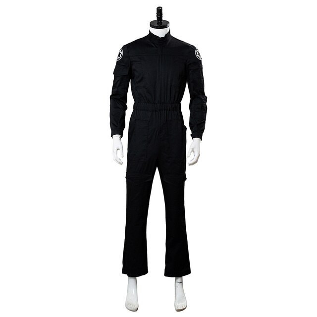 Cosplay Wars Imperial Tie Fighter Pilot Cosplay Costume Adult Black Flightsuit Uniform Jumpsuit Halloween Carnival Costume